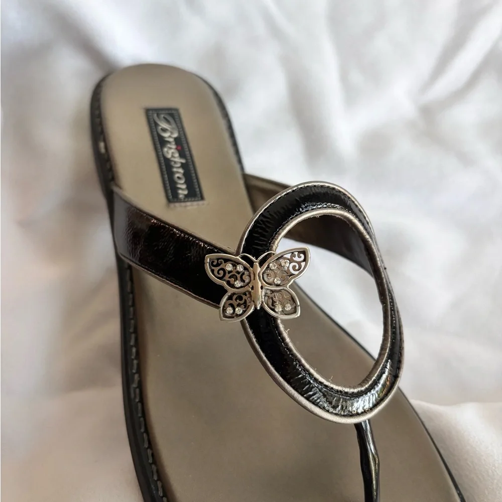 Brighton Osiris Black Sandals with Butterfly Ornament Size 10M - Picture 7 of 7